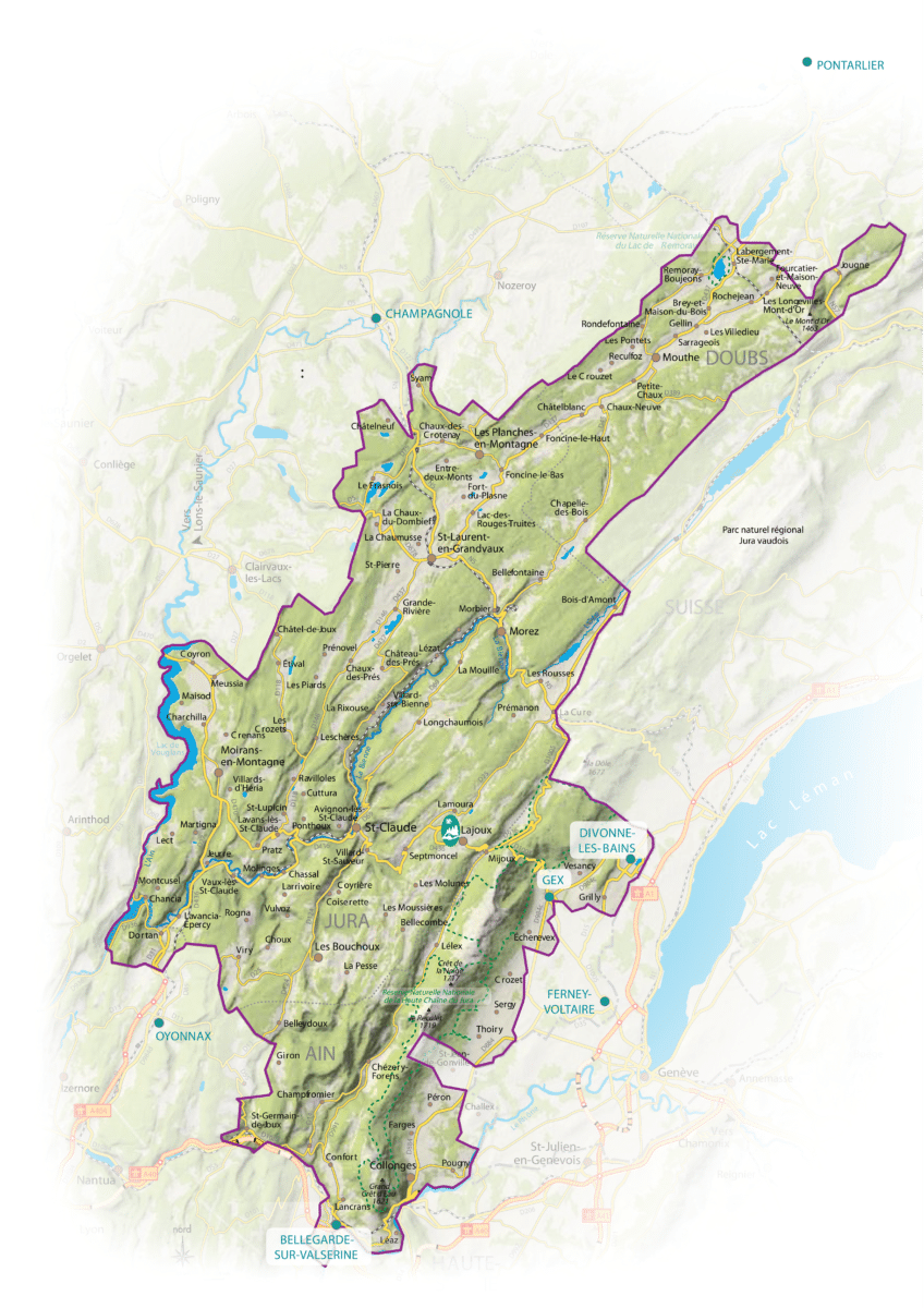 Périmètre du Parc naturel régional du Haut-Jura
